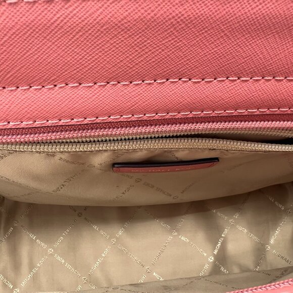 Michael Kors Selma Leather Satchel – Two-Tone Blush & Rose - Picture 8 of 10